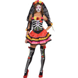 Women's Day Of The Dead Senorita Skeleton Costume - XL