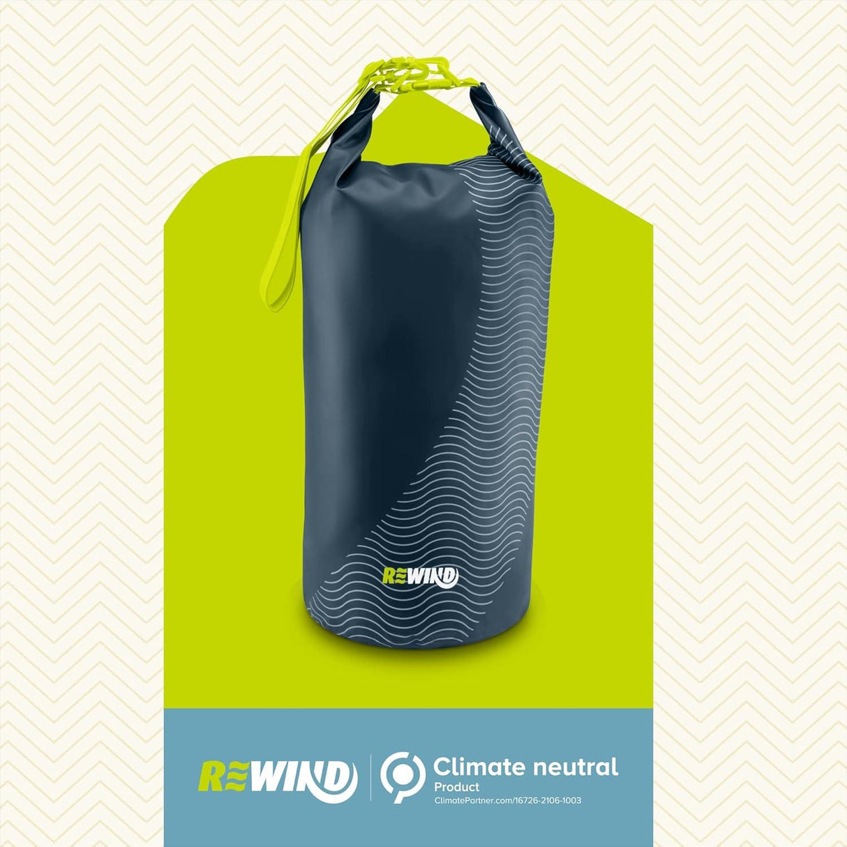 Rewind Dry Bag with Clip Fastener Adjustable up to 22L Blue