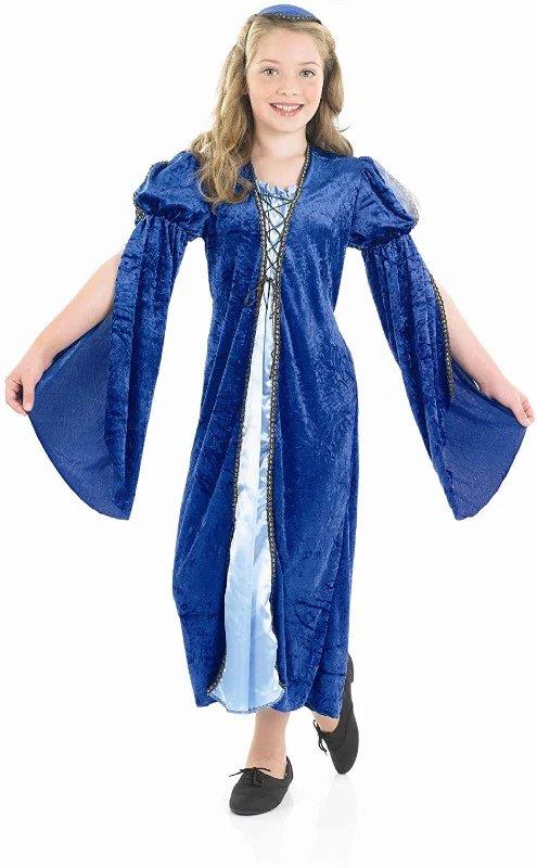 Child Blue Tudor Girl Costume - 6-8 Years