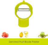 CALITEK Peeler Set of 3 Stainless Steel Blade with Nesting Design Smart Saving Tool-Multicoloured