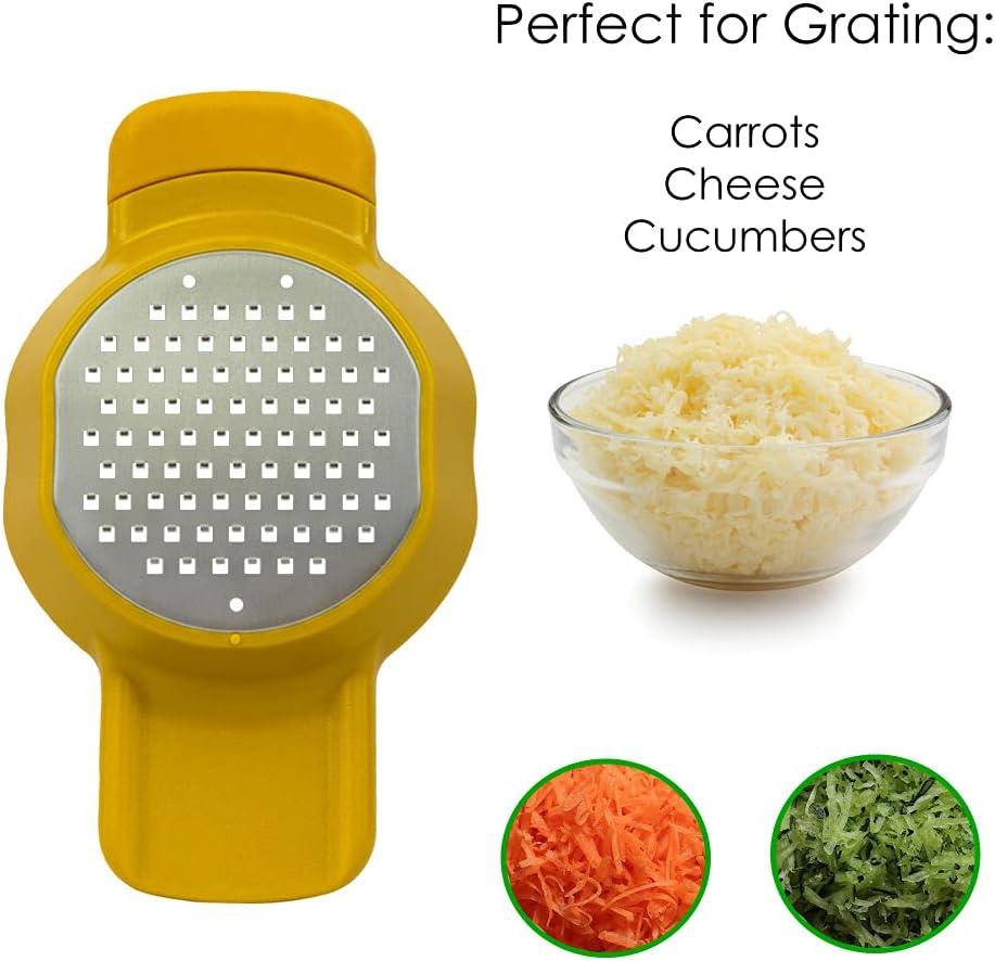 CALITEK Stacking Grater and Zester Set Stainless Steel Blades-Multicoloured