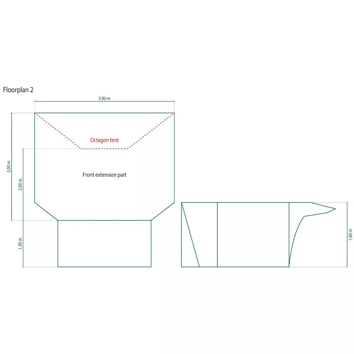 Coleman Octagon Front 8 Tent Extension Grey