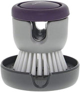 Calitek Detergent Dispensing Brush with Free-Standing Holder Grey Purple