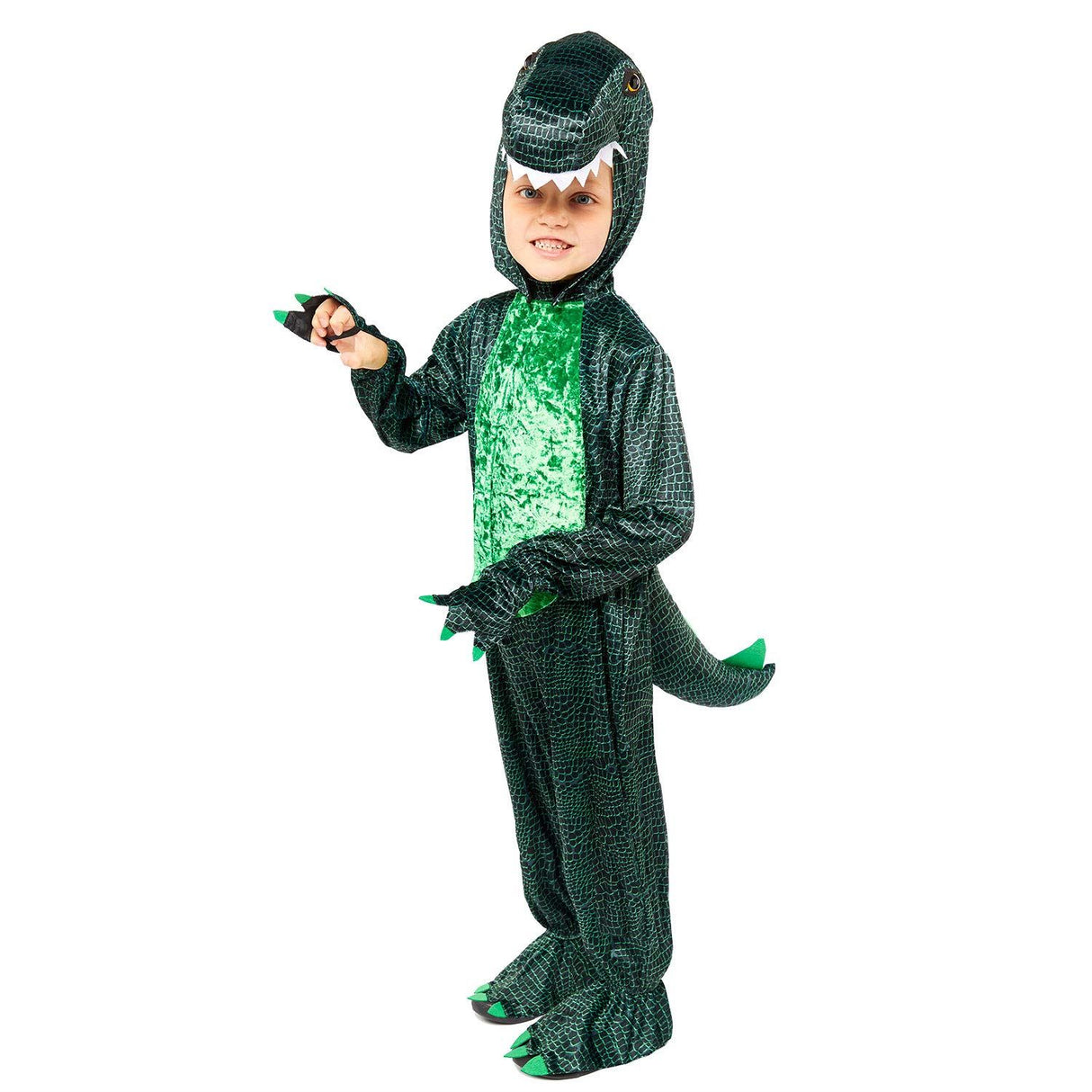 Child Dark Green Dinosaur Costume - 4-6 Years