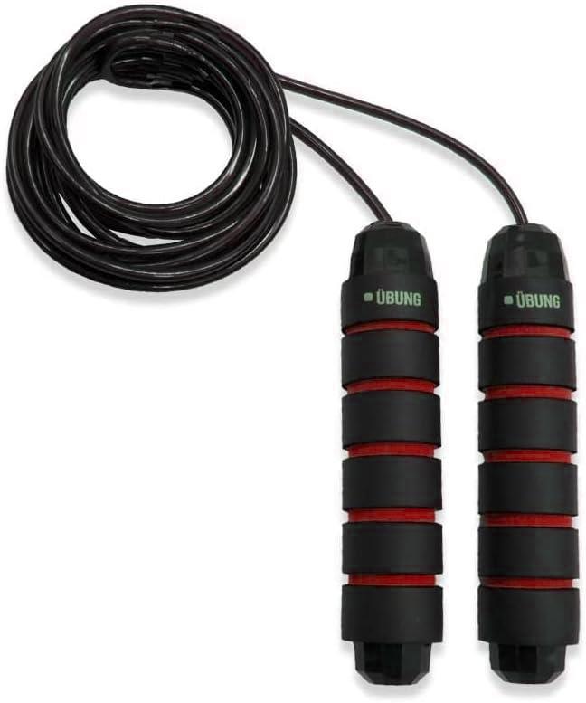 UBUNG Skipping Rope Fitness Jump Rope with Tangle Free  Adjustable Length with Foam Handle Red