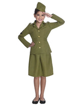 Child WW2 Army Girl Costume - 8-10 Years