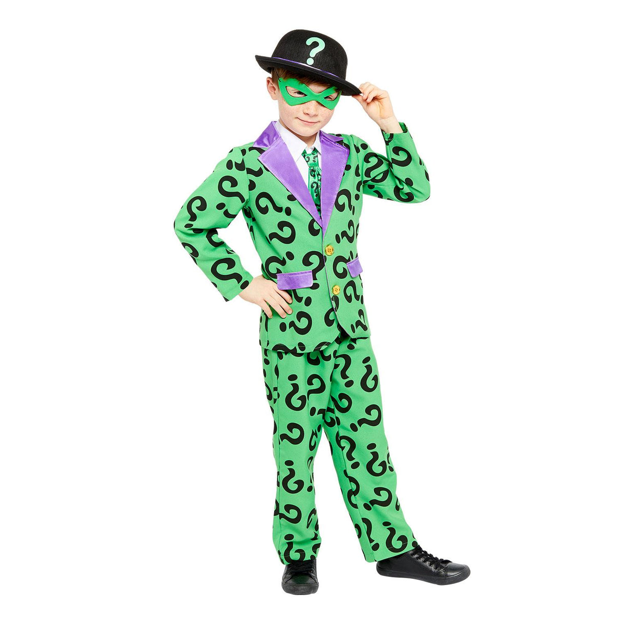 Child Official Warner Bros The Riddler Costume  - 8-10 Years