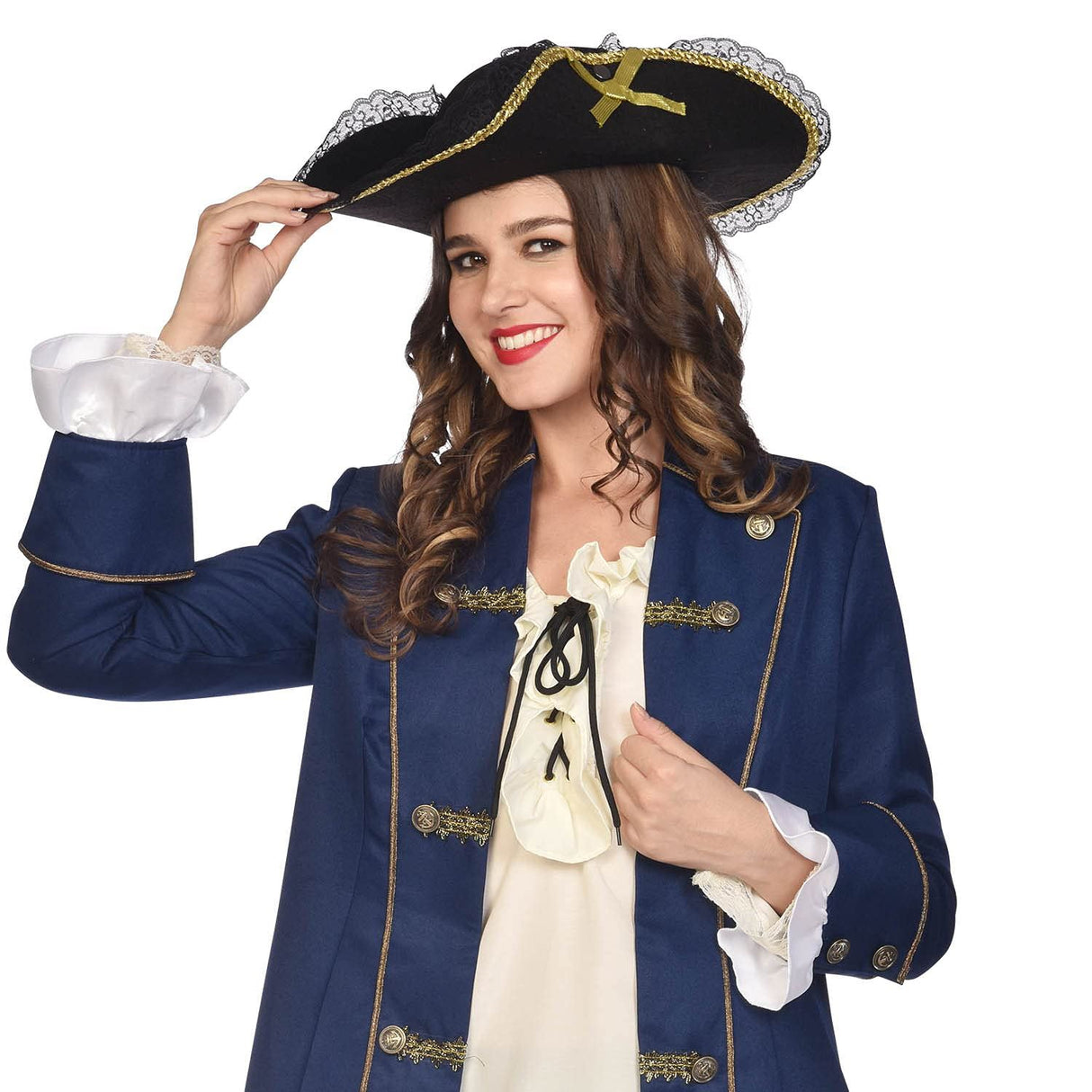 Adults Amscan Pirate Hat Lace & Gold Trim