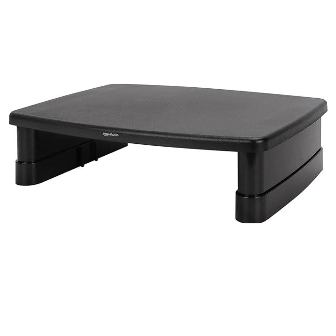 Amazon Basics Rectangle Adjustable Computer Monitor Desk Stand Black