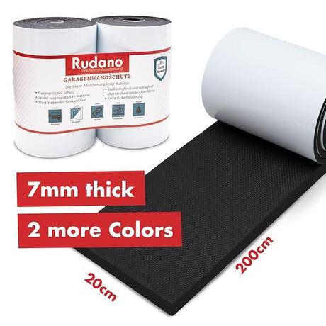 Rudano Self-Adhesive Foam Wall Door Protection Protects your Car from Scratches 7mm Black