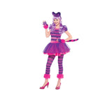 Girl's Cheshire Cat Costume Purple and Pink 10-12 Years with Headband