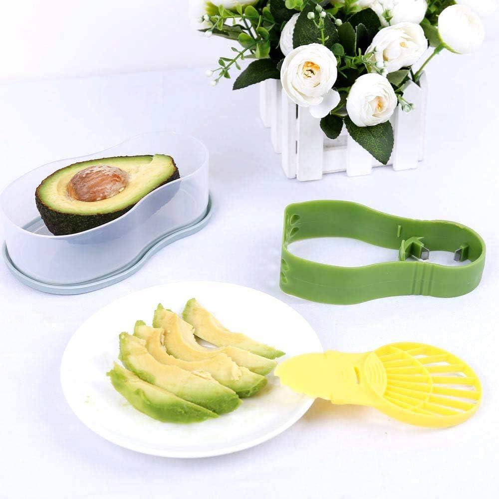 CALITEK Avocado Slicer Cutter Masher Prep Tool with Storage-Green and Yellow