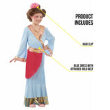 Girls Blue Oriental Princess Fancy Dress Costume - 6-8 years