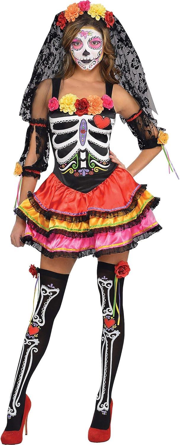 Women's Day Of The Dead Senorita Skeleton Costume XL 16-18