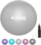 UBUNG Anti Burst Exercise Fitness Ball 65cm Swiss Ball with Pump Non Slip Light Grey