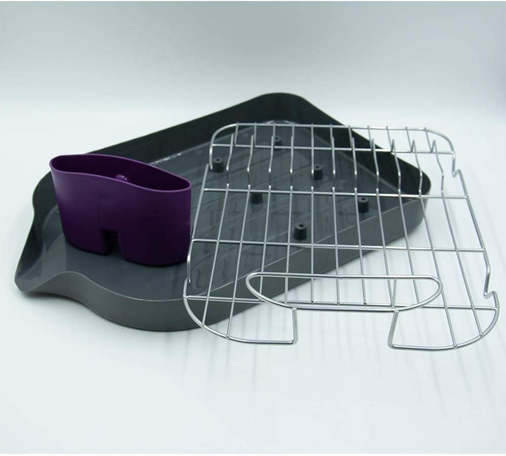 CALITEK Dish Rack with Removable Drip Tray and Cutlery Holder Grey