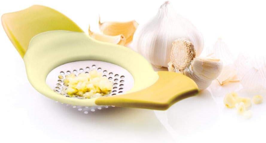 CALITEK Garlic Press Rocker Crusher Mincer Stainless Steel with Non Slip Handles Yellow