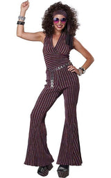 Women's 1970s Disco Dancing Queen Hippie Retro Costume - M
