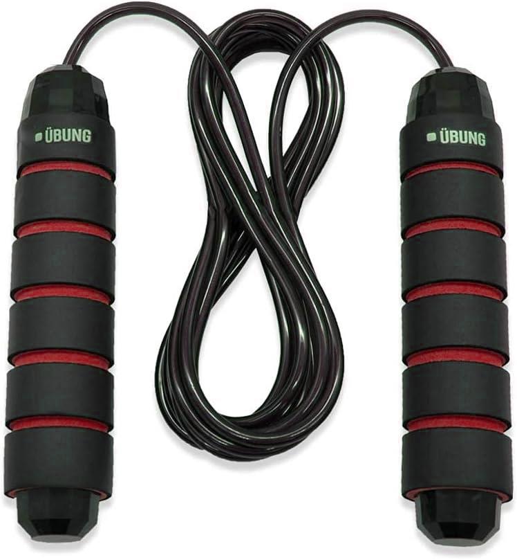 UBUNG Skipping Rope Fitness Jump Rope with Tangle Free  Adjustable Length with Foam Handle Red