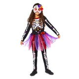 Girls Mexican Day of the Dead Costume - 6-8 Years