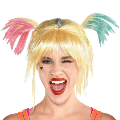 Womens Fancy Dress 8404848-55 Adult Official Harley Quinn Bird of Prey Wig