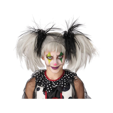 Womens Fancy Dress 7020-061 Black Glow in The Dark Punk Pigtails Halloween Wig