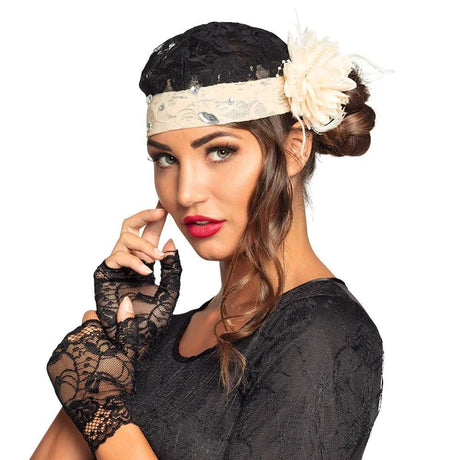 Womens Fancy Dress B64346 Boland Charleston Accessories set - Headband and Gloves