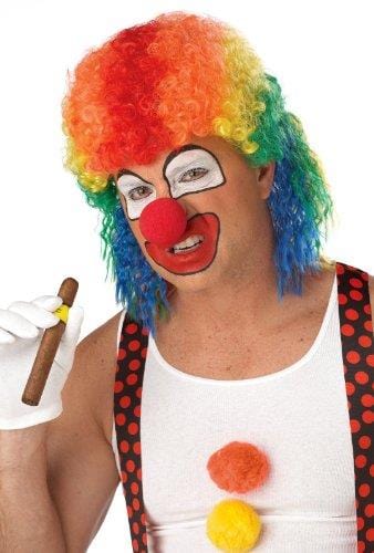 Fancy Dress 70012 Adult Rainbow Clown Mullet Fancy Dress Wig