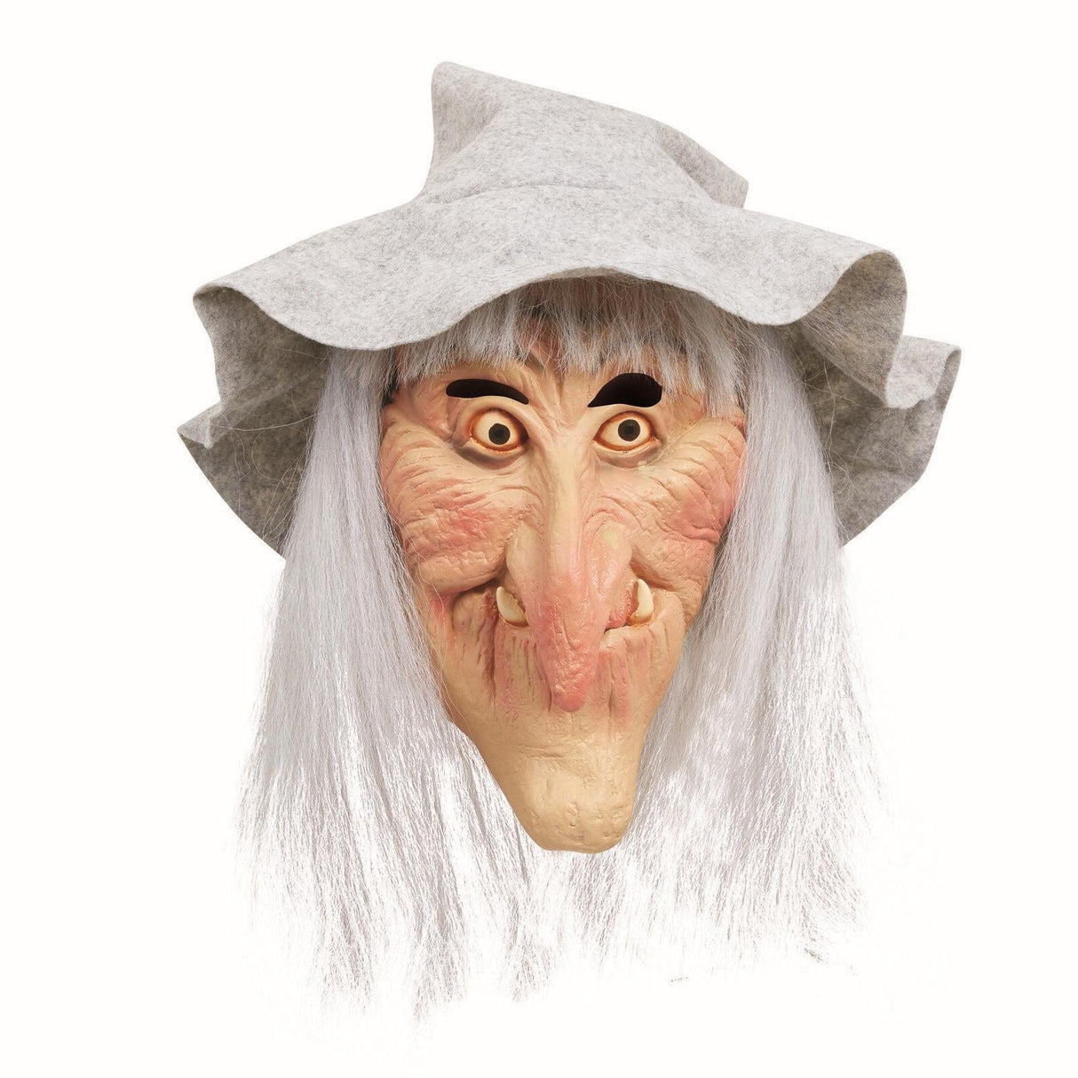 Mens Fancy Dress BM200 Adult Wicked Witch Latex Max with Grey Hair