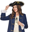 Fancy Dress 9909469 Adults Amscan Pirate Hat Lace & Gold Trim