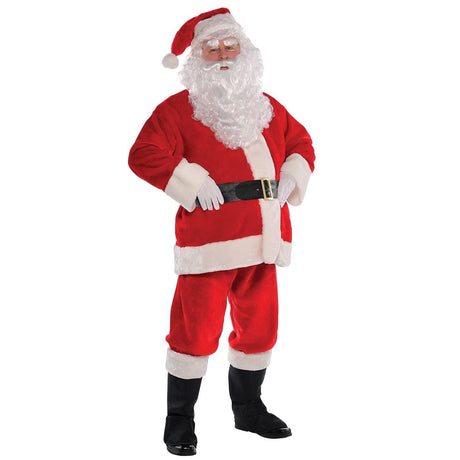 Mens Fancy Dress 9912201 Adults Plush Santa Suit Christmas Costume - M/L