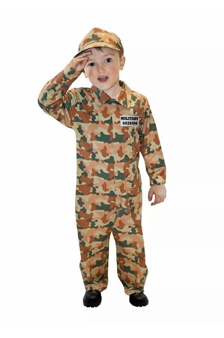 Child Army Boy Costume - 6 - 8 Years