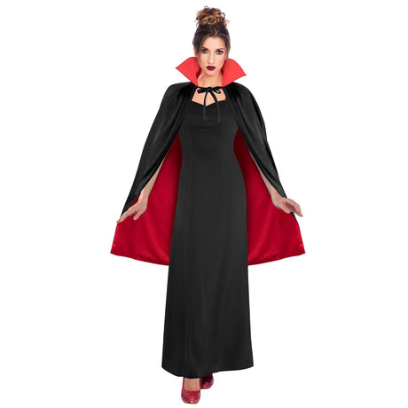 Womens Fancy Dress 9918095 Amscan Unisex Reversible Black/Red Cape with Collar