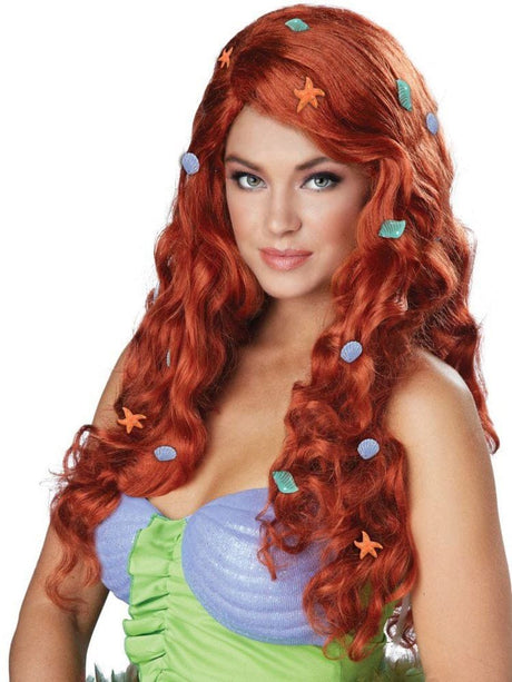 Womens Fancy Dress 70828 Aquatic Fantasy Mermaid Princess Ariel Wig