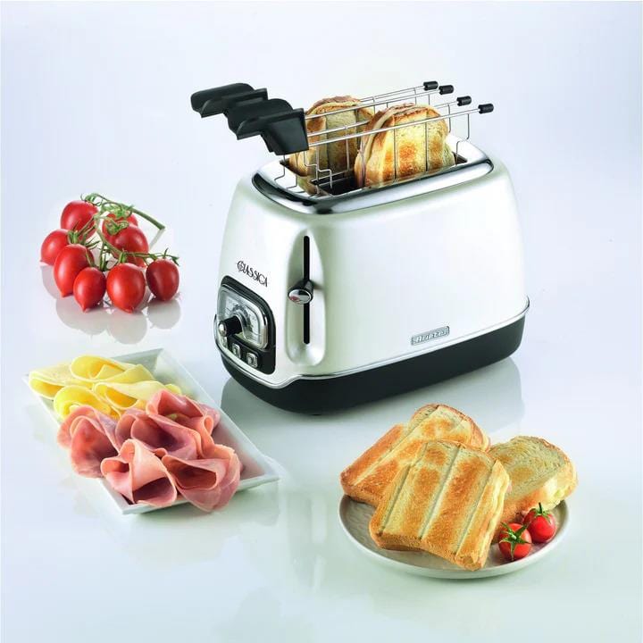 Ariete 158 Ariete Classic Toaster - 2 Slices 3 Functions 6 Browning Levels Pearl