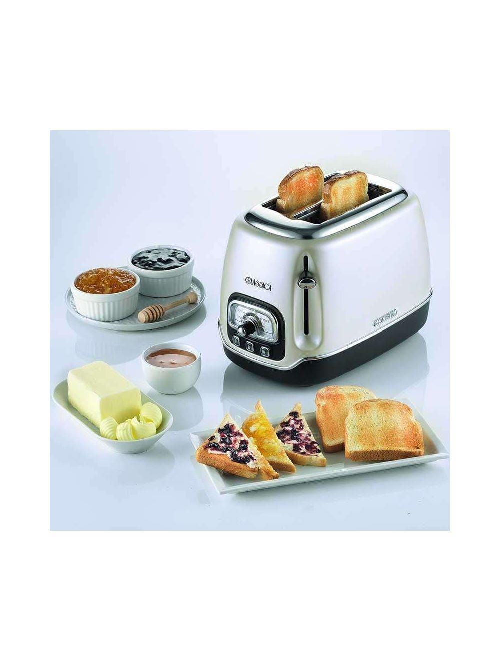 Ariete 158 Ariete Classic Toaster - 2 Slices 3 Functions 6 Browning Levels Pearl