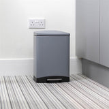 CALITEK 6 Litre Pedal Waste Bin Soft Close Lid and Removable Inner Bucket Hands Free Odour Proof Matt Finish Grey