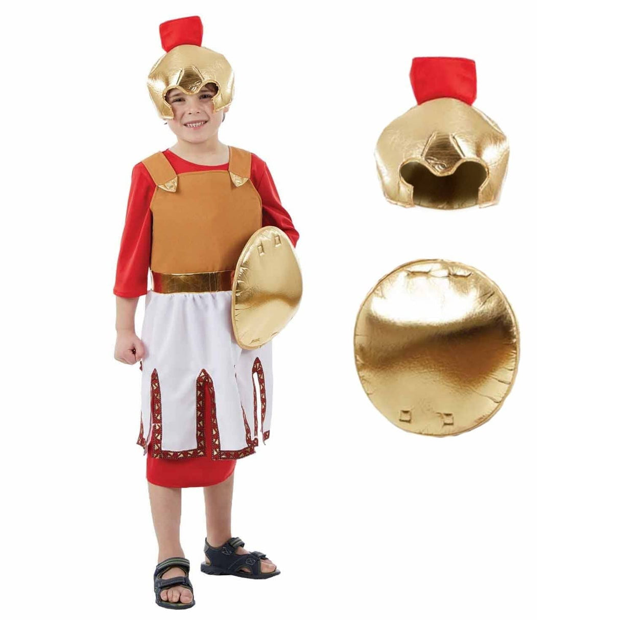 Boys Fancy Dress 4454-400L Boys Roman Soldier Ancient Warrior Gladiator Costume - L