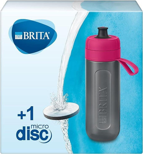 CLICKK Home Store 1020337 Brita 600ml Fill & Go Filter Water Bottle - Pink