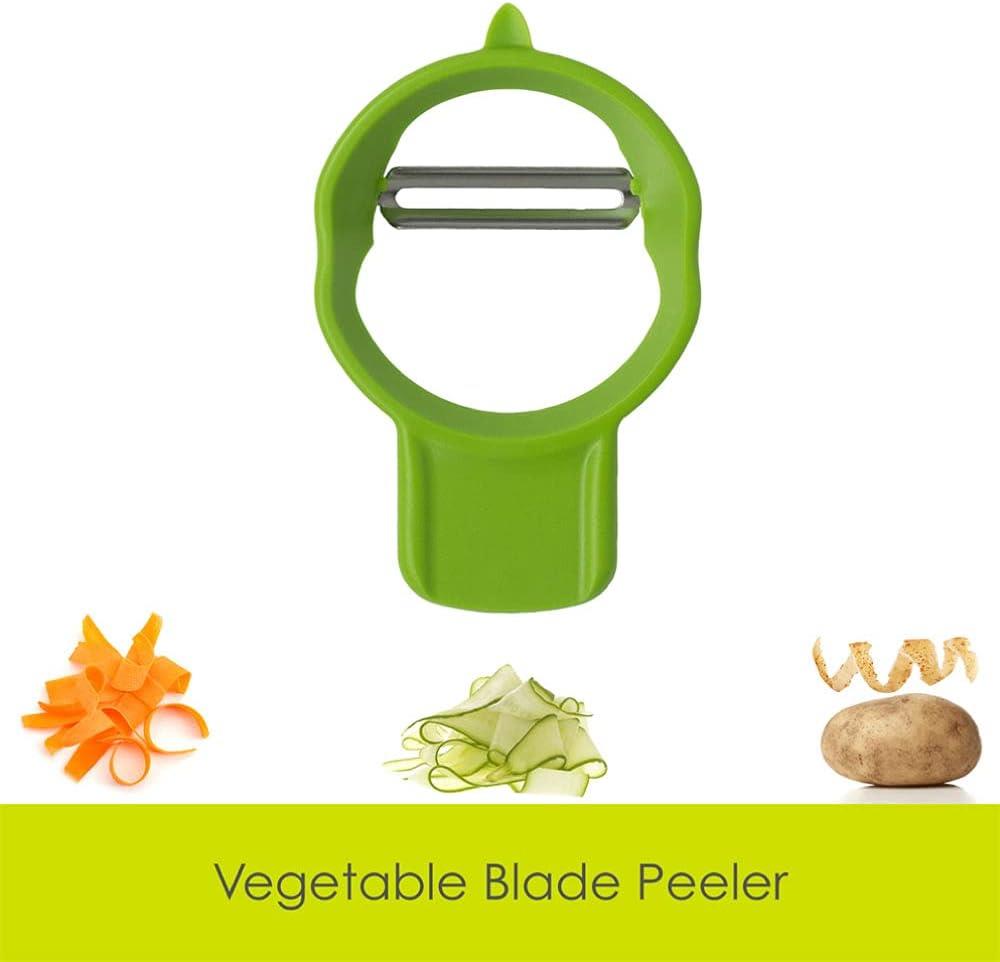 CALITEK Peeler Set of 3 Stainless Steel Blade with Nesting Design Smart Saving Tool-Multicoloured