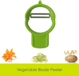 CALITEK Peeler Set of 3 Stainless Steel Blade with Nesting Design Smart Saving Tool-Multicoloured