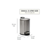 Calitek CAL037 CALITEK Bathroom Pedal Bin -  3 Litre