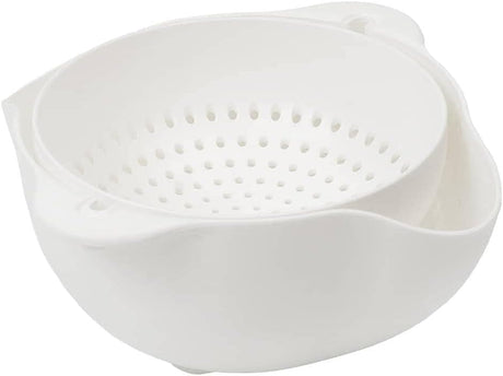 CLICKK Home Store CAL111 CALITEK Colander Strainer Set with Detachable Plastic 1.3L Rotatable Bowl White