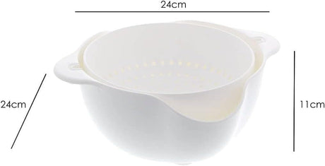 CLICKK Home Store CAL111 CALITEK Colander Strainer Set with Detachable Plastic 1.3L Rotatable Bowl White