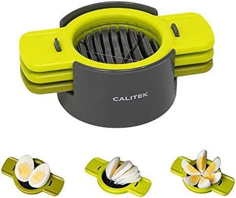 CLICKK Home Store CAL153 CALITEK Egg Cutter Wedger Slicer 3 in 1 Multi Tool Stainless Steel