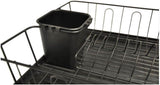 CLICKK Home Store CAL007 CALITEK Kitchen Dish Rack Drainer with Drip Tray and Cutlery Holder Anti Rust Black