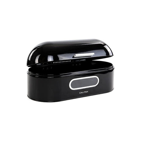 Calitek CAL062 CALITEK Retro Style Round Top Steel Bread Bin - Black