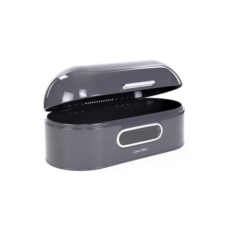 Calitek CAL063 CALITEK Retro Style Round Top Steel Bread Bin -  Grey