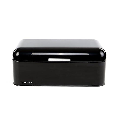 Calitek CAL065 CALITEK Retro Style Square Top Steel Bread Bin - Black