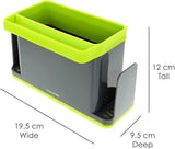 CLICKK Home Store CAL138 CALITEK Sink Caddy Washing Up Organiser for Sponge Brush Storage Tidy with Removable Drip Tray Green